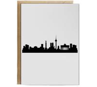 Hippowarehouse Berlin Skyline Birthday Card A5 Personalised with envelope for him for her Funny Cards for Men and Women Blank inside option