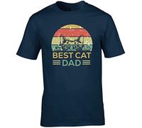 Hippowarehouse Best Cat Dad Unisex Short Sleeve t-Shirt (Specific Size Guide in Description) Navy Blue