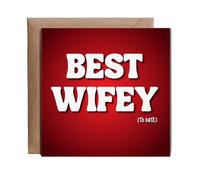 Hippowarehouse best wifey, to date Personalised Card. 15cm x 15cm with envelope for him for her Funny Cards for Men and Women Blank inside option