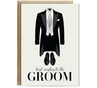 Hippowarehouse Best wishes to the groom Personalised Card A6 with envelope for him for her Funny Cards for Men and Women Blank inside option