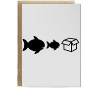 Hippowarehouse Big Fish Little Fish Cardboard Birthday Card A5 Personalised with envelope for him for her Funny Cards for Men and Women Blank inside option