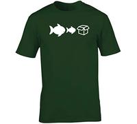 Hippowarehouse Big Fish Little Fish Cardboardunisex Short Sleeve t-Shirt (Specific Size Guide in Description) Forest Green