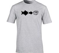 Hippowarehouse Big Fish Little Fish Cardboardunisex Short Sleeve t-Shirt (Specific Size Guide in Description) Grey