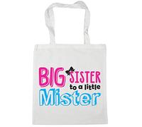 Hippowarehouse Big Sister to a Little Mister Tote Shopping Gym Beach Bag 42cm x38cm, 10 litres
