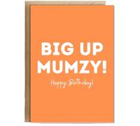 Hippowarehouse Big up mumzy happy birthday Birthday Card A5 Personalised with envelope for him for her Funny Cards for Men and Women Blank inside option