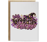 Hippowarehouse Big witch energy Personalised Card A5 with envelope for him for her Funny Cards for Men and Women Blank inside option