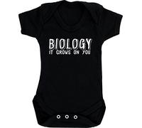 Hippowarehouse Biology It Grows On You Baby Vest Bodysuit (Short Sleeve) Boys Girls Black