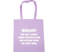 Hippowarehouse Biology - The Only Science Where Multiplication And Division Mean The Same Thing Tote Shopping Gym Beach Bag 42cm x38cm, 10 litres