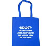 Hippowarehouse Biology - The Only Science Where Multiplication And Division Mean The Same Thing Tote Shopping Gym Beach Bag 42cm x38cm, 10 litres