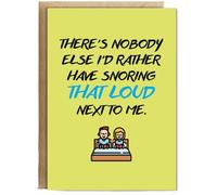Hippowarehouse Birthday Anniversary Card Nobody Else I'd Rather Snoring Loudly Personalised Card A5 with envelope for him for her Funny Cards for Men and Women Blank inside option