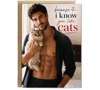 Hippowarehouse Birthday card for cat lovers because I know you love cats Card - A6 with envelope for him for her Funny Cards for Men and Women