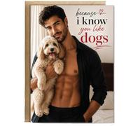 Hippowarehouse Birthday card for dog lovers because I know you love dogs Card - A5 with envelope for him for her Funny Cards for Men and Women