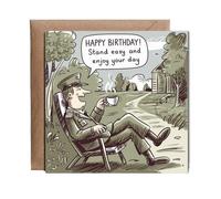 Hippowarehouse Birthday Card Soldier Stand Easy and Enjoy Your Day Personalised Birthday Card 15cm x 15cm for him for her Funny with envelope Birthday Cards for Men and Women