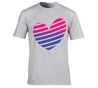 Hippowarehouse Bisexual Community Heart Unisex Short Sleeve t-Shirt Small Adult Grey