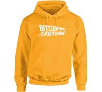 Hippowarehouse Bitcoin is the Future unisex Hoodie hooded top (Specific size guide in description) Mustard