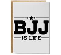 Hippowarehouse Bjj is life Birthday Card A5 Personalised with envelope for him for her Funny Cards for Men and Women Blank inside option
