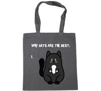 Hippowarehouse (black Why Cats are the Best Tote Shopping Gym Beach Bag 42cm x38cm, 10 litres