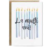 Hippowarehouse blue candles happy birthday La mulți ani! Romanian Birthday Card A5 Personalised with envelope for him for her Funny Cards for Men and Women Blank inside option