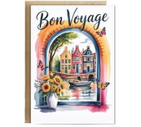 Hippowarehouse Bon Voyage Personalised Card A6 with envelope for him for her Funny Cards for Men and Women Blank inside option