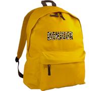 Hippowarehouse Bonjour Leopard Print Typography Wild Animal Safari Chic backpack ruck sack Dimensions: 31 x 42 x 21 cm Capacity: 18 litres