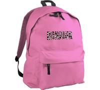 Hippowarehouse Bonjour Leopard Print Typography Wild Animal Safari Chic backpack ruck sack Dimensions: 31 x 42 x 21 cm Capacity: 18 litres