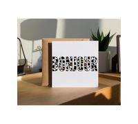 Hippowarehouse Bonjour Leopard Print Typography Wild Animal Safari Chic Personalised Card. 15cm x 15cm with envelope for him for her Funny Cards for Men and Women Blank inside option