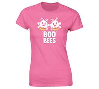 Hippowarehouse Boo Bees Womens Fitted Short Sleeve t-Shirt (Specific Size Guide in Description) Pink