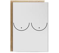 Hippowarehouse Boobs Print Birthday Card A5 Personalised with envelope for him for her Funny Cards for Men and Women Blank inside option