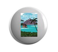 Hippowarehouse bora bora island Badge Various Sizes 38mm 50mm 75mm
