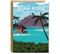 Hippowarehouse bora bora island Birthday Card A5 Personalised with envelope for him for her Funny Cards for Men and Women Blank inside option
