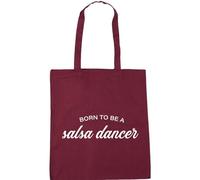 Hippowarehouse Born to be a salsa dancer Tote Shopping Gym Beach Bag 42cm x38cm, 10 litres