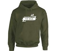 Hippowarehouse Born to Be On Stage unisex Hoodie hooded top (Specific size guide in description) Olive Green