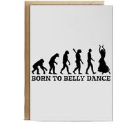 Hippowarehouse Born To Belly Dance Birthday Card A5 Personalised with envelope for him for her Funny Cards for Men and Women Blank inside option
