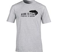Hippowarehouse Born to Fish Forced to Work Unisex Short Sleeve t-Shirt (Specific Size Guide in Description)