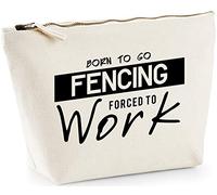 Hippowarehouse Born to Go Fencing Forced to Work printed make up cosmetic wash bag 18x19x9cm