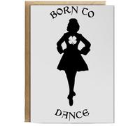 Hippowarehouse Born to Irish Dance Birthday Card A5 Personalised with envelope for him for her Funny Cards for Men and Women Blank inside option