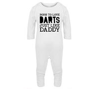 Hippowarehouse Born to love darts just like daddy Baby Romper all in one piece unisex