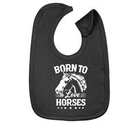 Hippowarehouse Born To Love Horses cotton baby nursing bib boys girls 35cmx22cm
