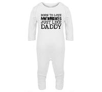Hippowarehouse Born to love motorbikes just like daddy Baby Romper all in one piece unisex