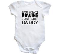 Hippowarehouse Born to love rowing just like daddy baby vest bodysuit (short sleeve) boys girls