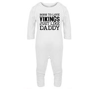 Hippowarehouse Born to love vikings just like daddy Baby Romper all in one piece unisex