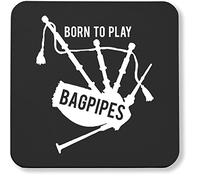 Hippowarehouse Born to Play Bagpipes pack of 2 coasters gloss finish durable backing 9cm x 9cm