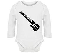 Hippowarehouse Born to Play Bass (Guitar) Baby Vest Bodysuit (Long Sleeve) Boys Girls White