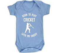 Hippowarehouse Born to Play Cricket with My Daddy baby vest bodysuit (short sleeve) boys girls
