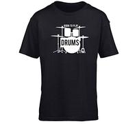 Hippowarehouse Born to Play Drums Kids Children's Short Sleeve t-Shirt Black