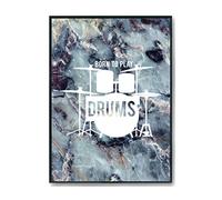 Hippowarehouse Born to Play Drums Printed Poster A1 Wall Art Design Classroom Room Gym Office Décor
