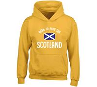 Hippowarehouse Born to Play for Scotland Kids Unisex Hoodie Hooded top Gold
