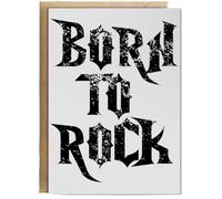 Hippowarehouse Born to rock Birthday Card A5 Personalised with envelope for him for her Funny Cards for Men and Women Blank inside option