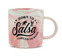 Hippowarehouse Born to Salsa Forced to Work Printed Mug Various Colour Options Ceramic Cup Kitchenware 11oz
