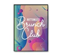 Hippowarehouse Bottomless brunch club Printed Poster A4 Wall Art Design Classroom Room Gym Office Décor